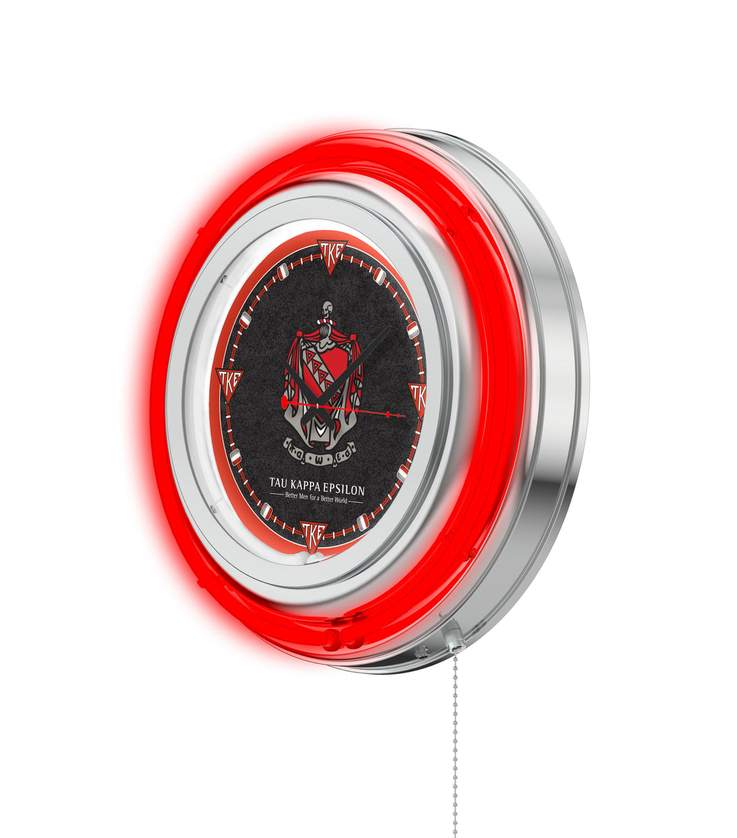 Officially Licensed Tau Kappa Epsilon Double Neon Clock (TKE