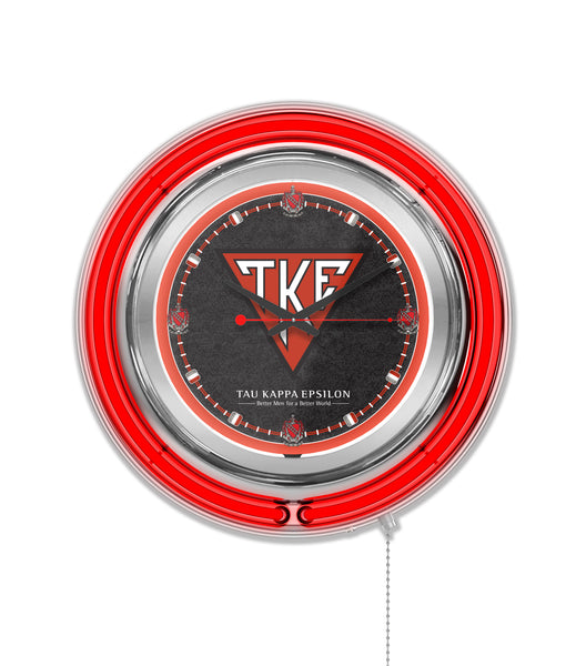 Officially Licensed Tau Kappa Epsilon Double Neon Clock (TKE)